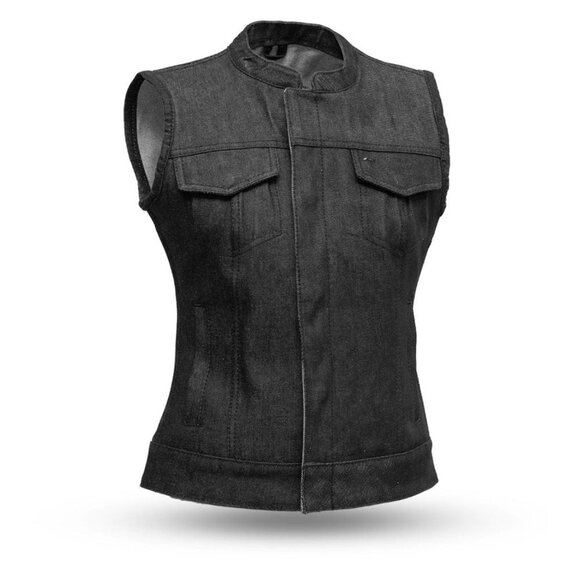 Ludlow Women's Motorcycle Denim Vest - Picture 1 of 4